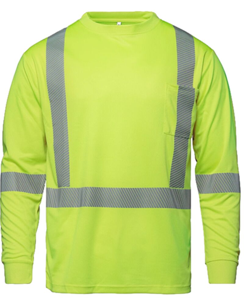 Long Sleeve Hi-VIS T-Shirt with Segmented Stripes Thumbnail