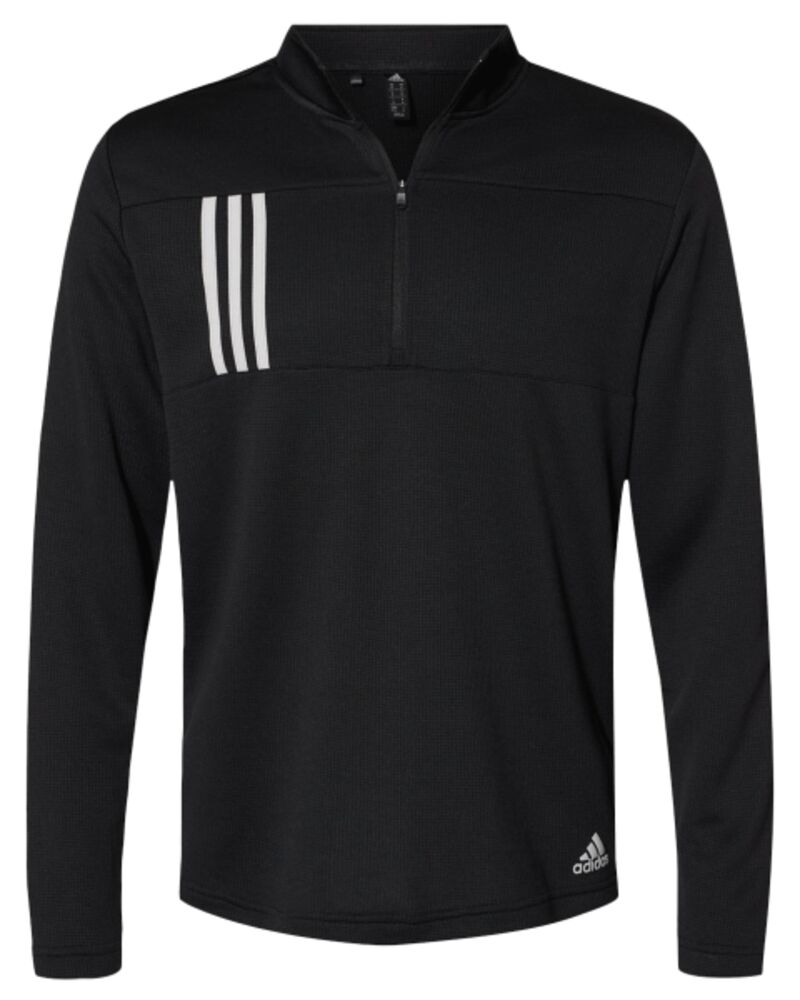 Men's 3-Stripes Double-Knit Quarter-Zip Pullover Thumbnail