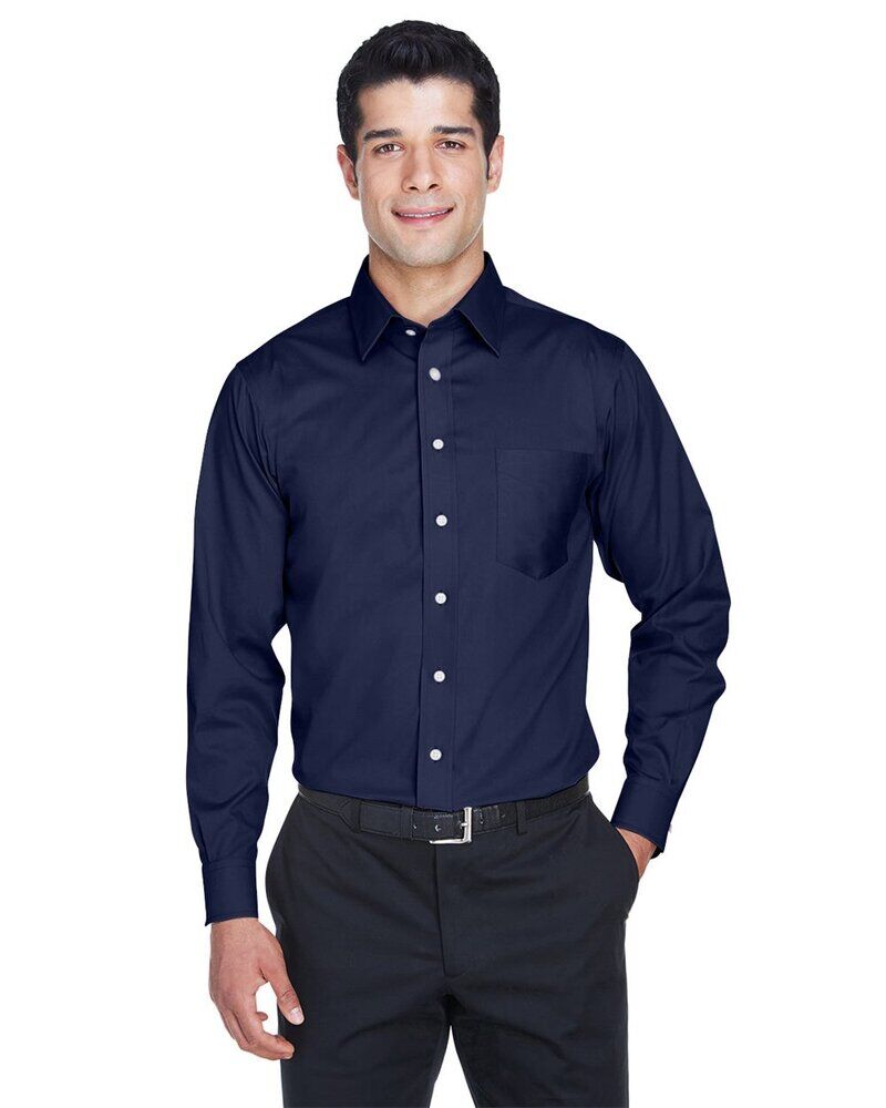 Men's Crown Collection® Solid Stretch Twill Woven Dress Shirt Thumbnail